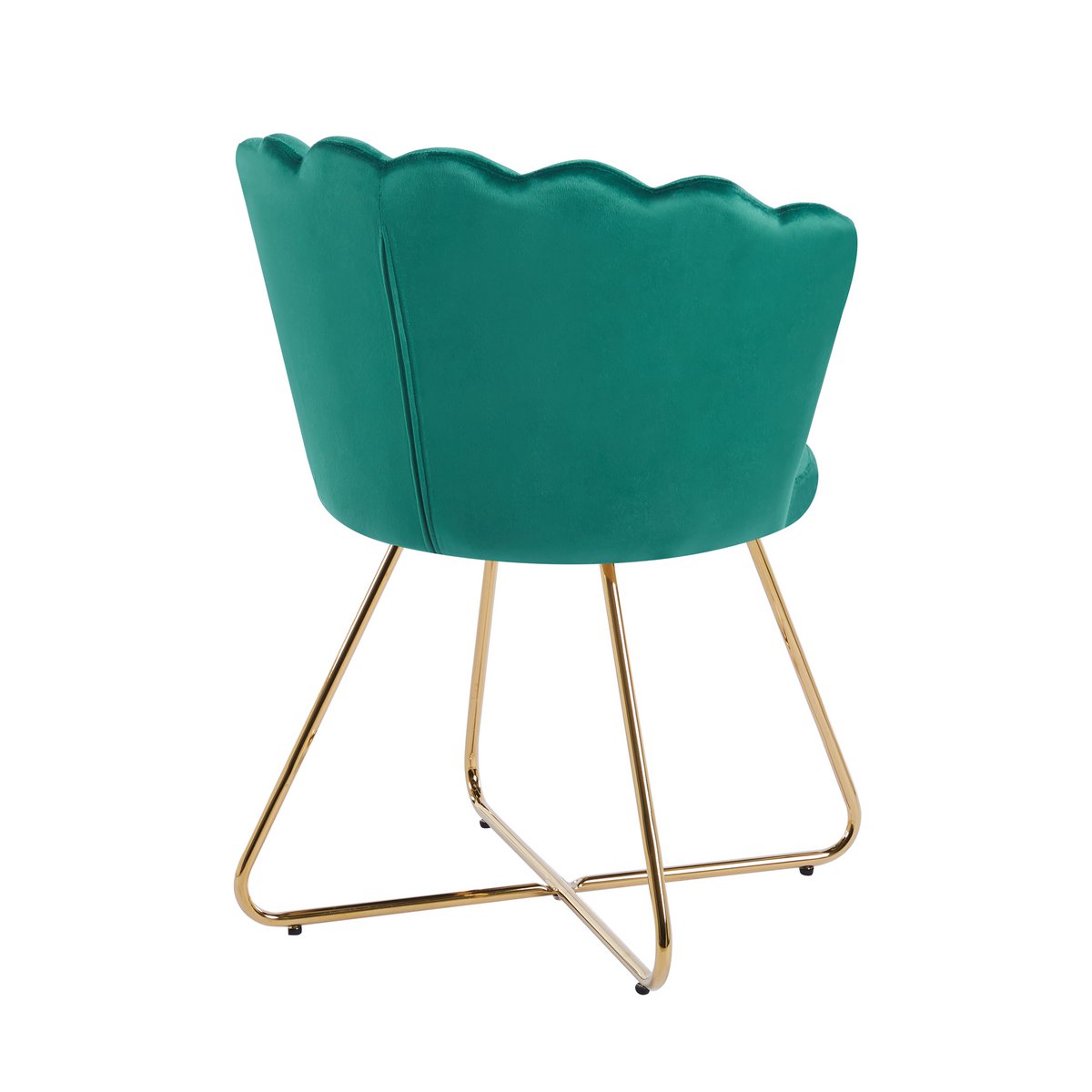Set of 2 green velvet shell chairs