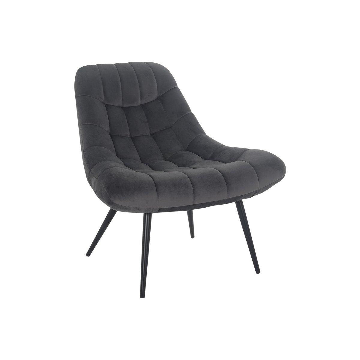 Armchair XXL velvet gray metal black