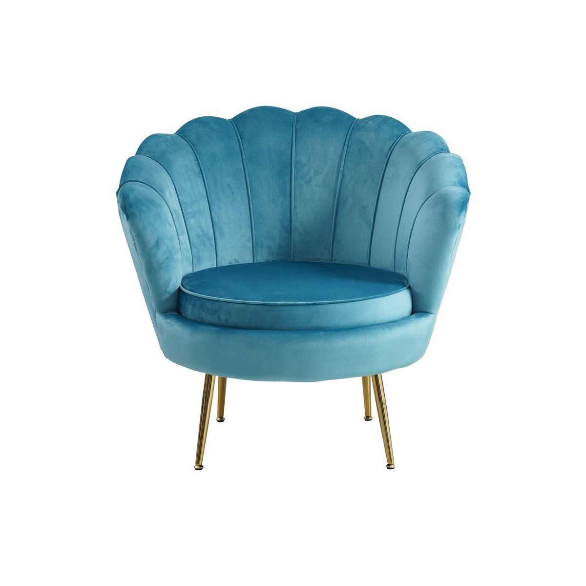 Velvet shell armchair blue