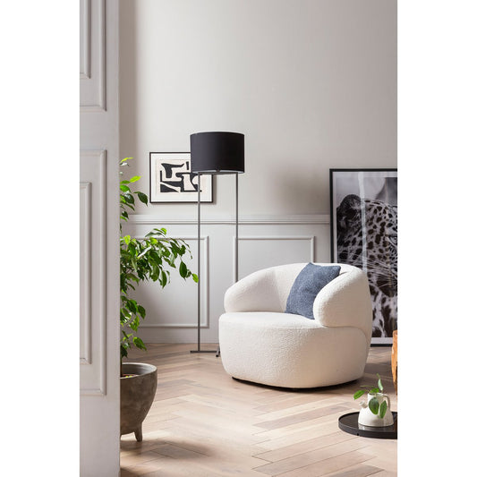Armchair bouclé fabric white