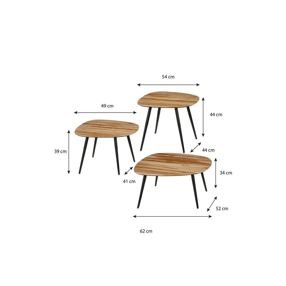 Beistelltischset Jailey Brown