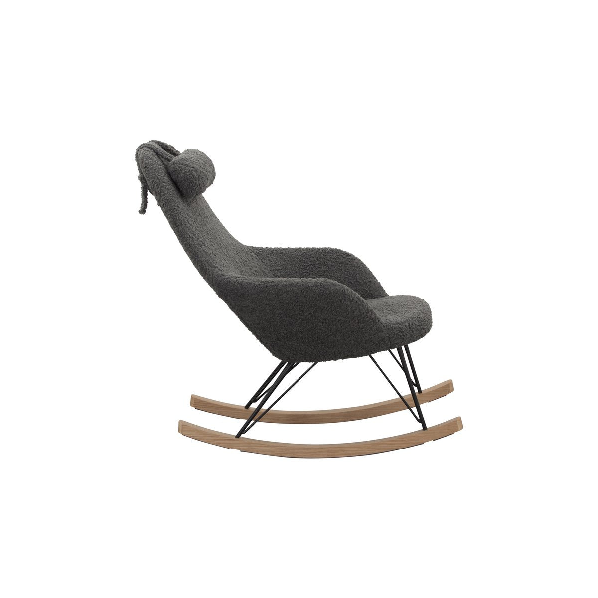 Rocking chair teddy fur grey