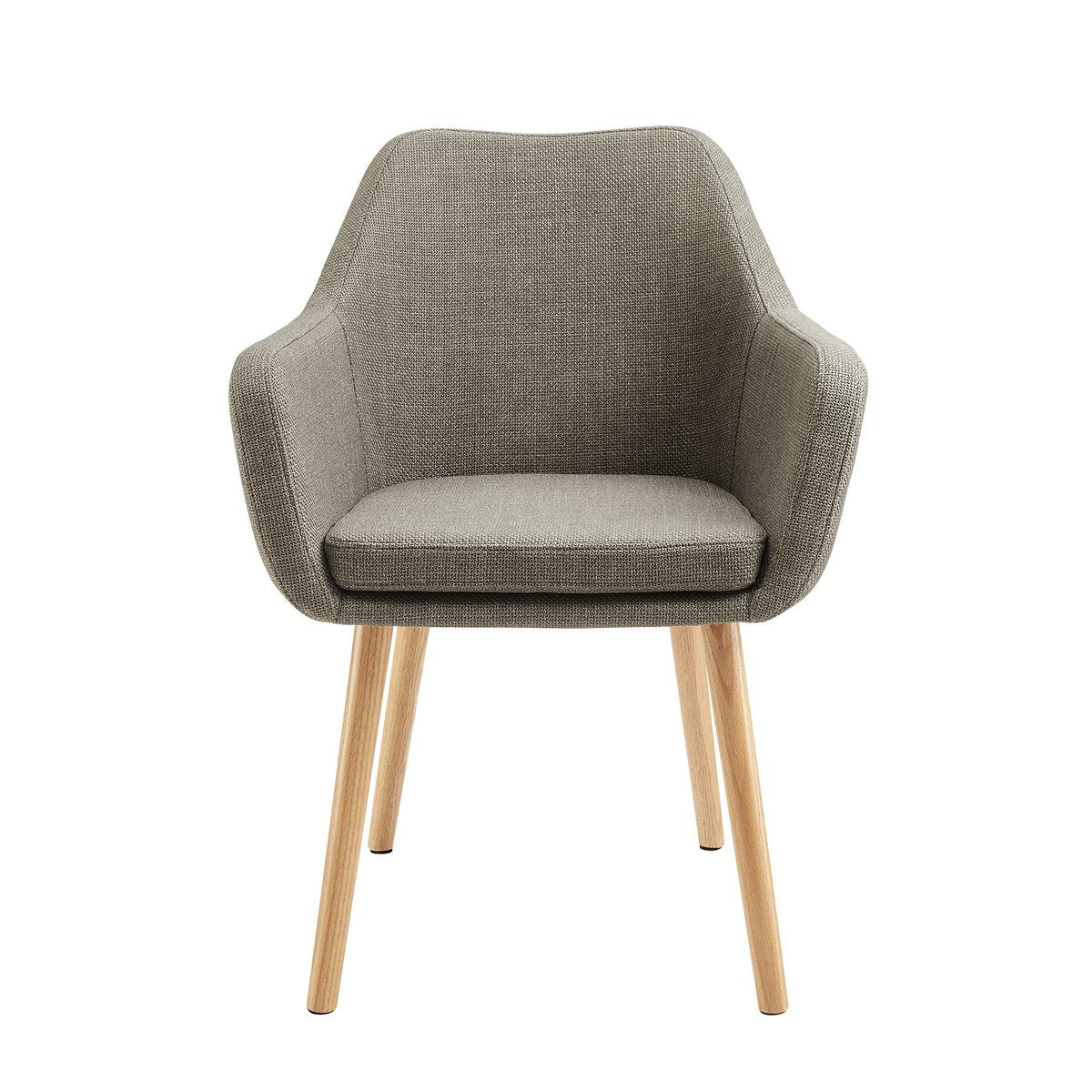 Armchair in brown structural fabric