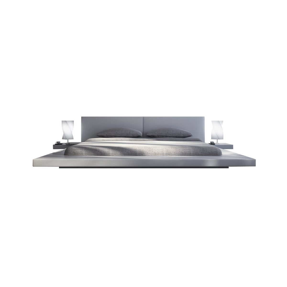 Upholstered bed 140x200 cm white faux leather look