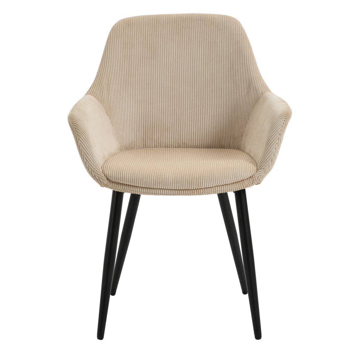 Set of 2 corduroy armchairs beige