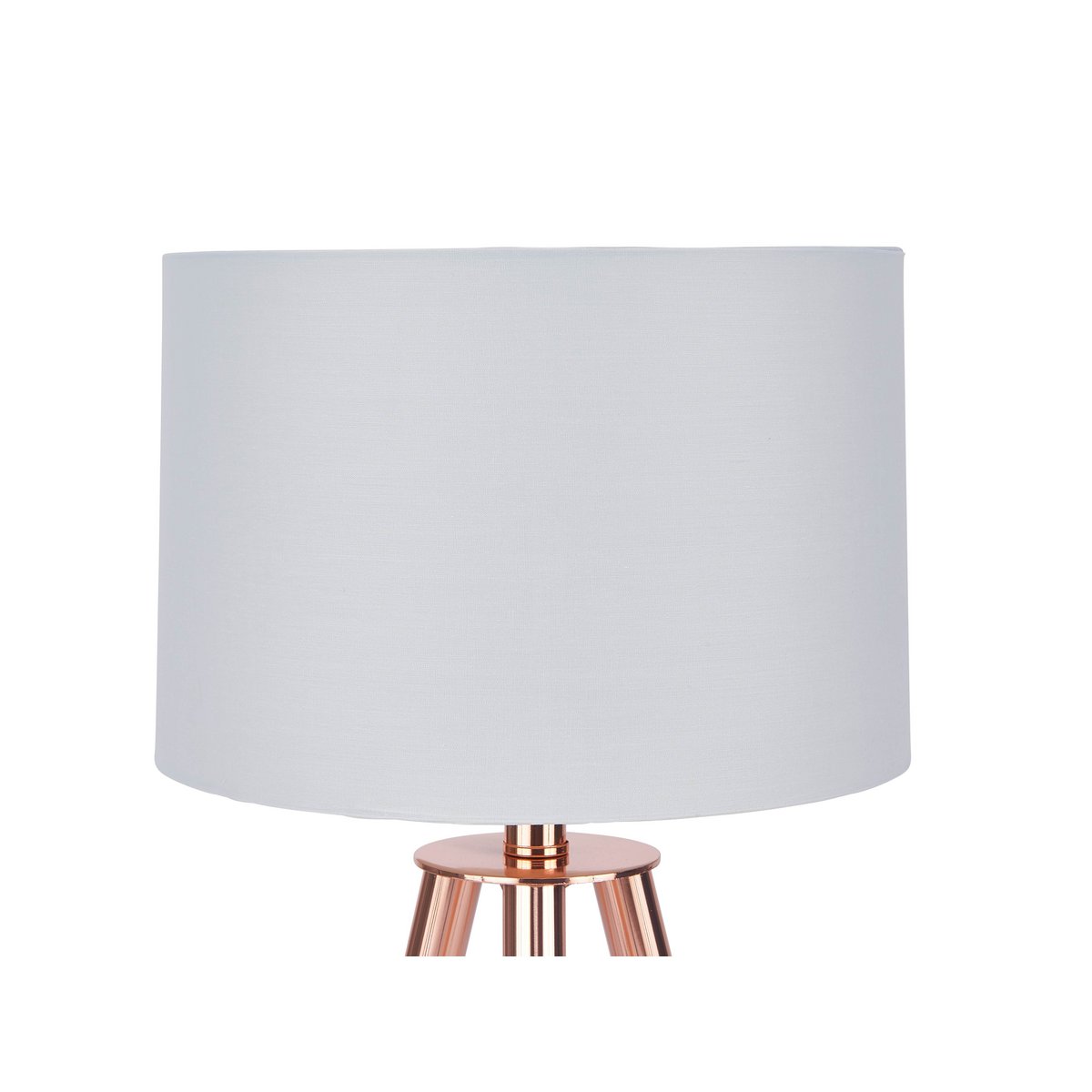 Floor lamp with textile shade copper / white