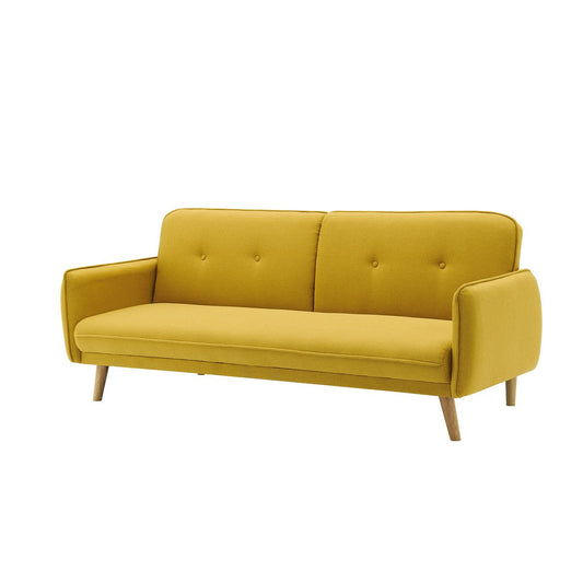 3-seater sofa textured fabric fine yellow
