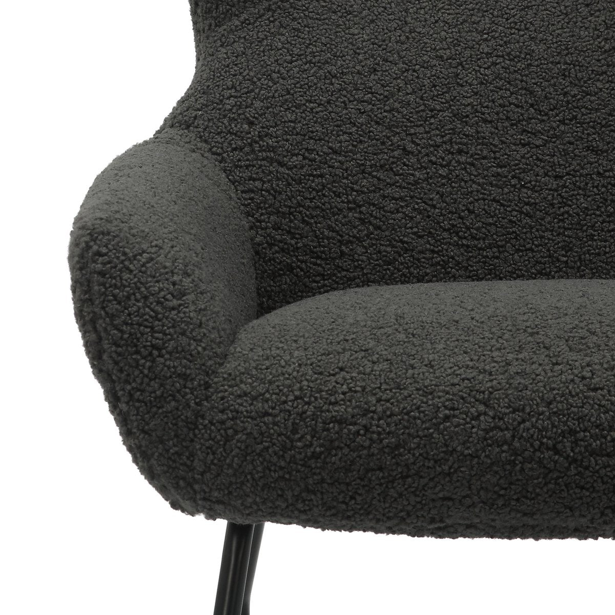 Sessel und Hocker Set Teddyfell Anthrazit