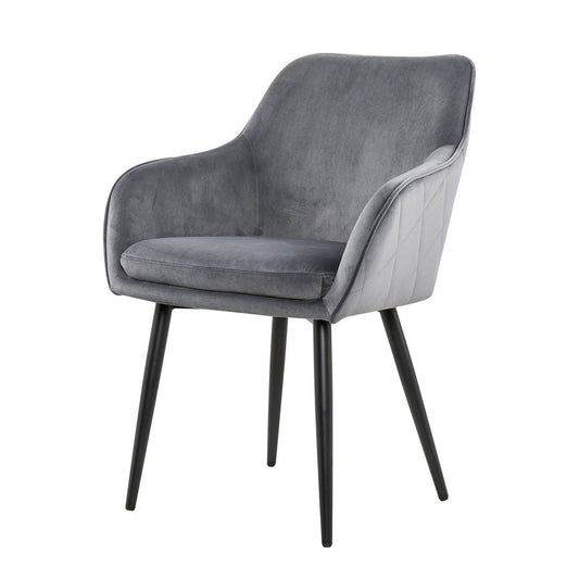 Dining room chair gray velvet
