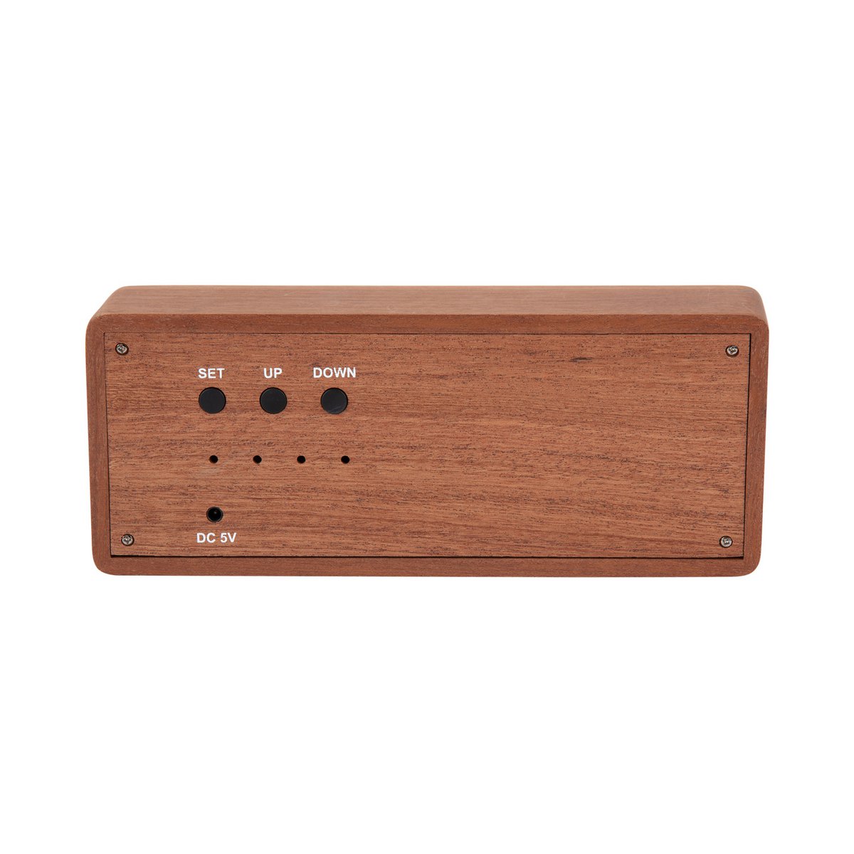 Wecker aus massivem Holz mit Gravur