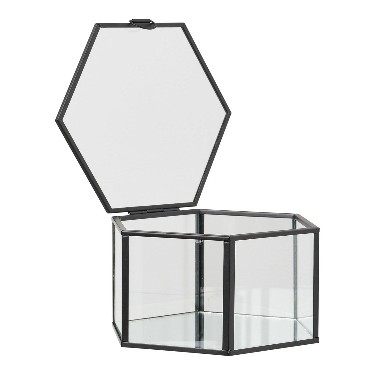 Torpe Box, Glas/Metall, klar/schwarz, 2er-Set