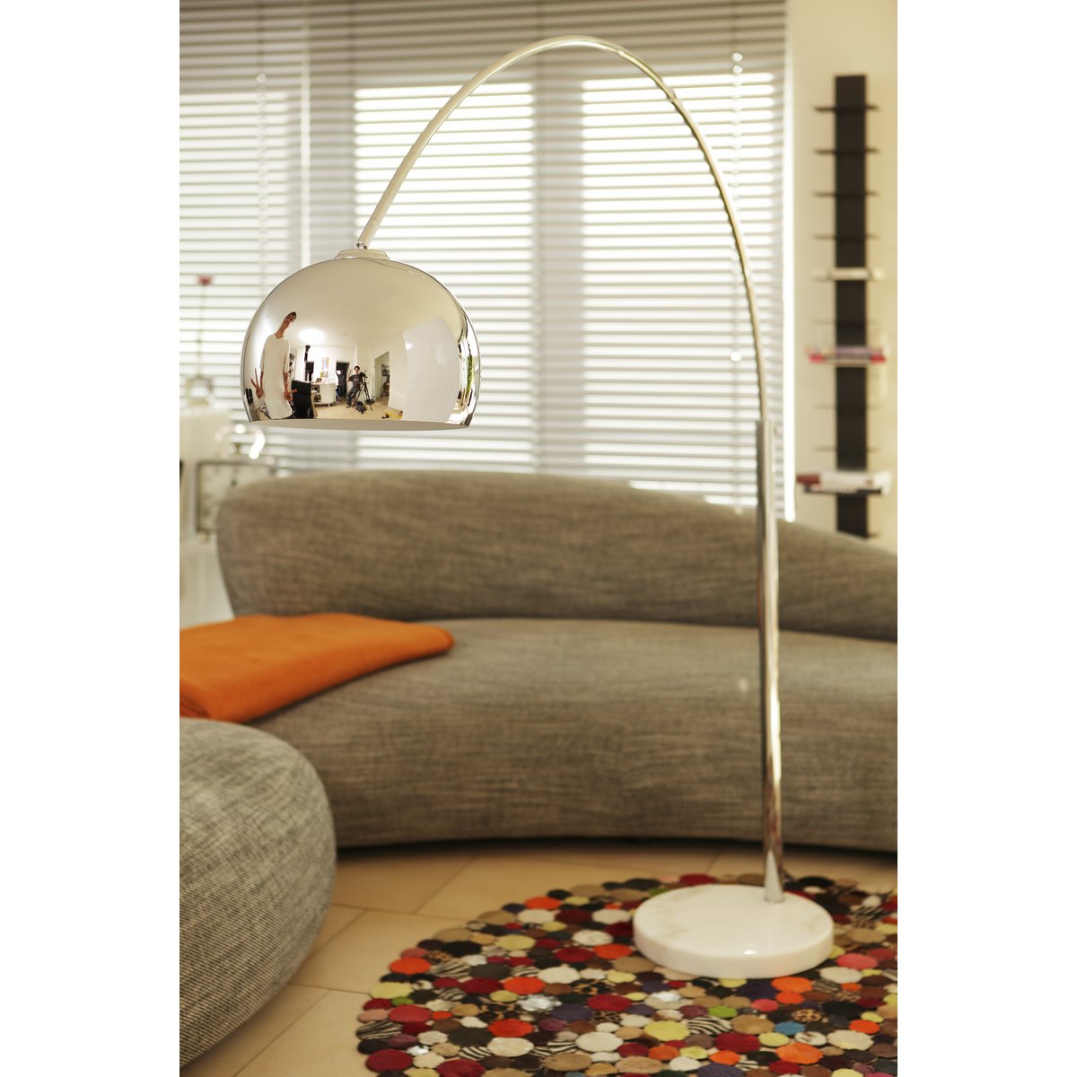 Arc lamp 208 cm chrome