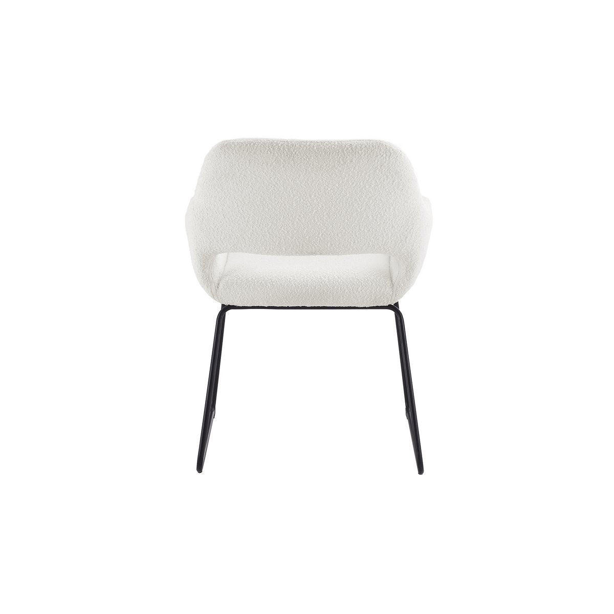 Armchair with back cut-out Bouclé fabric white