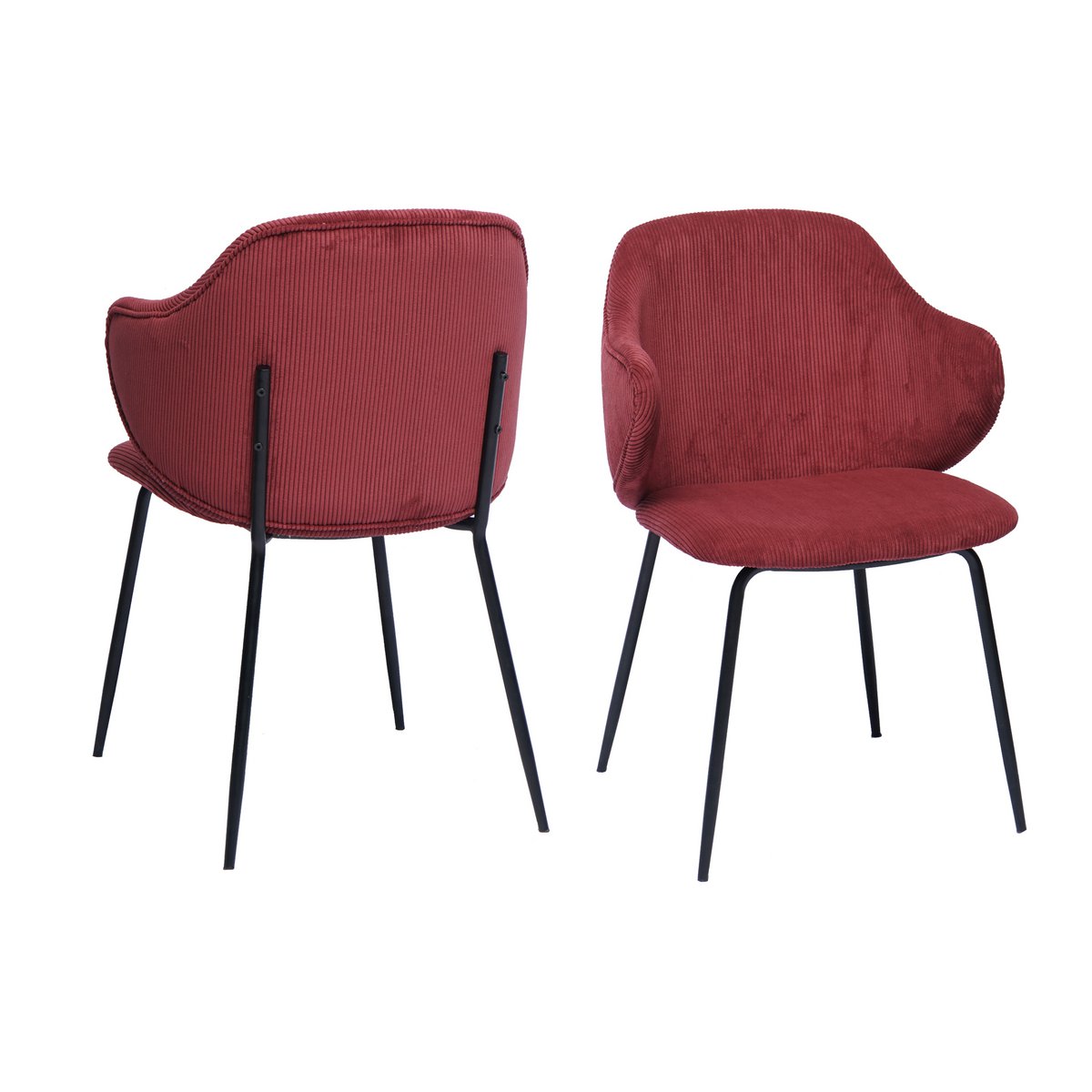 Set of 2 armchairs, berry