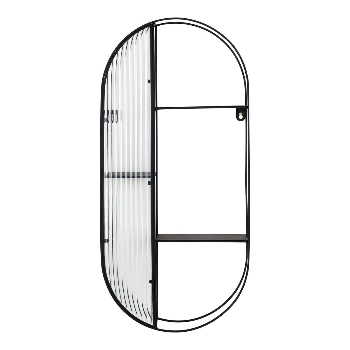 Newcastle Shelf - Regal, Stahl/Glas, schwarz, 3 Regale, 32x11x68 cm