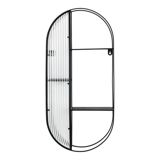 Newcastle Shelf - Regal, Stahl/Glas, schwarz, 3 Regale, 32x11x68 cm