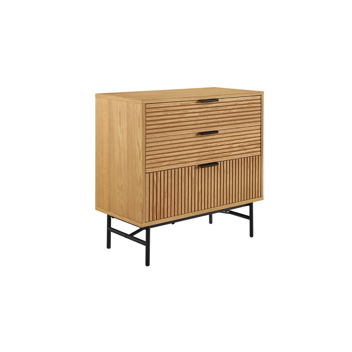 Kommode 80 cm Eiche Echtholzfurnier
