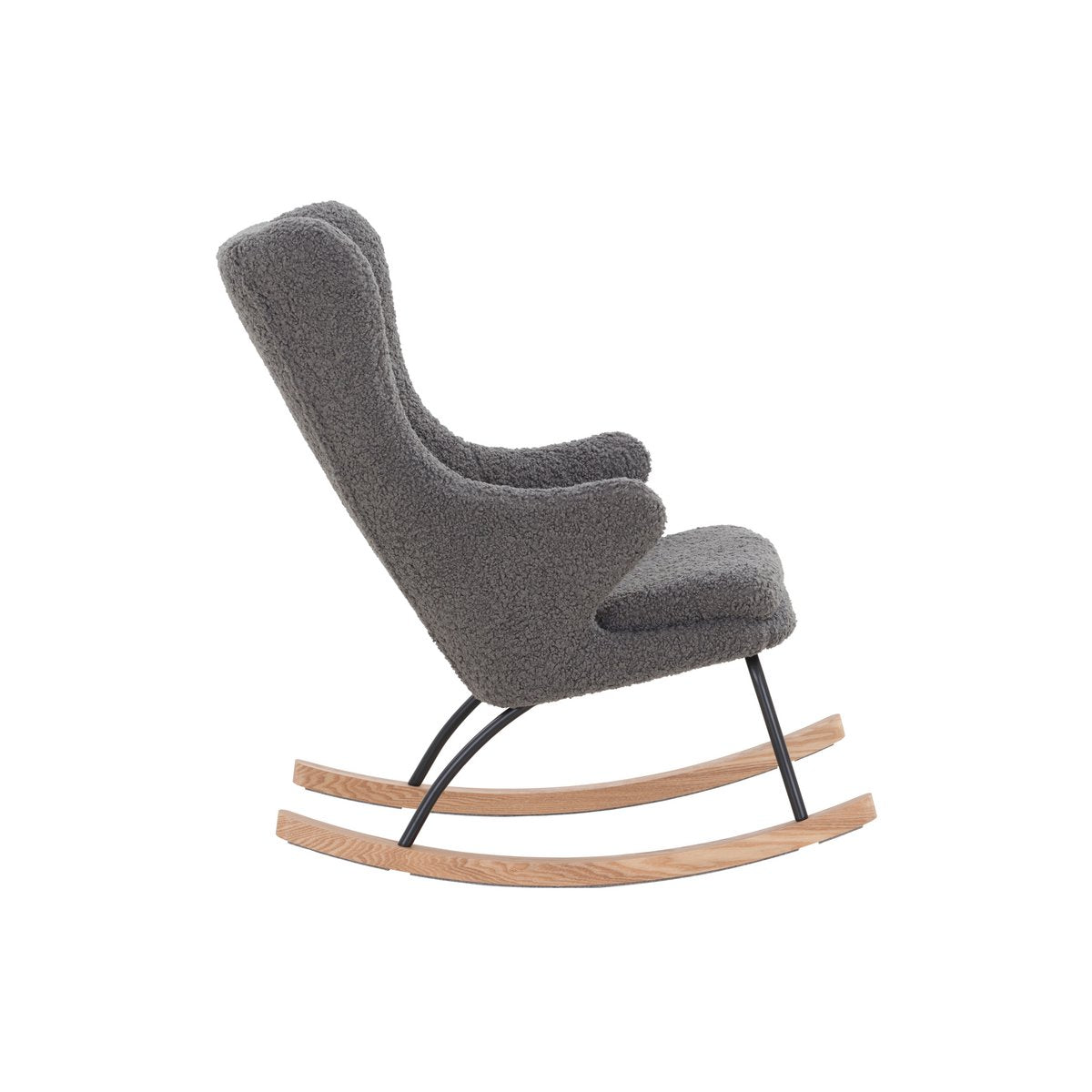 Rocking chair teddy fur grey