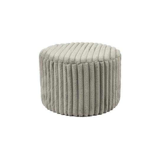Sitzhocker Ø55 cm Plüsch-Cord Hellgrau