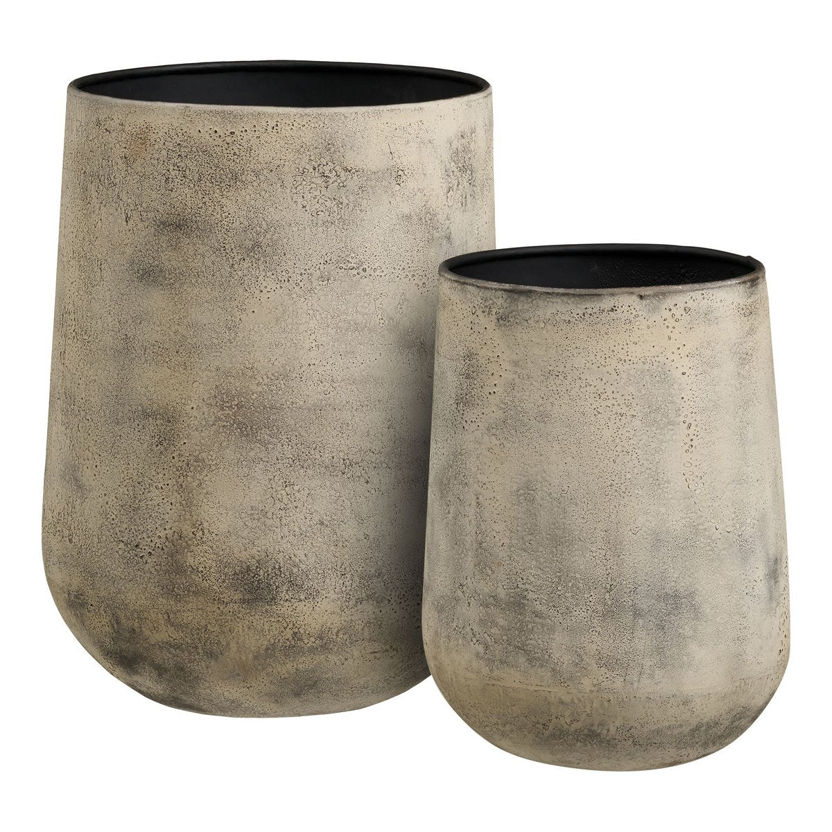 Hou Dekotopf, Metall, antikbeige, 2er-Set