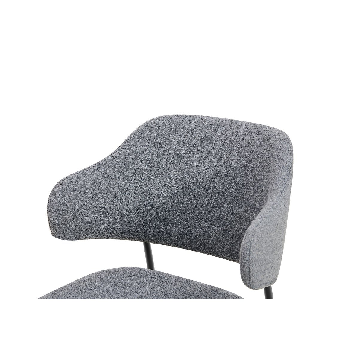 Bouclé armchair set of 2 dark gray