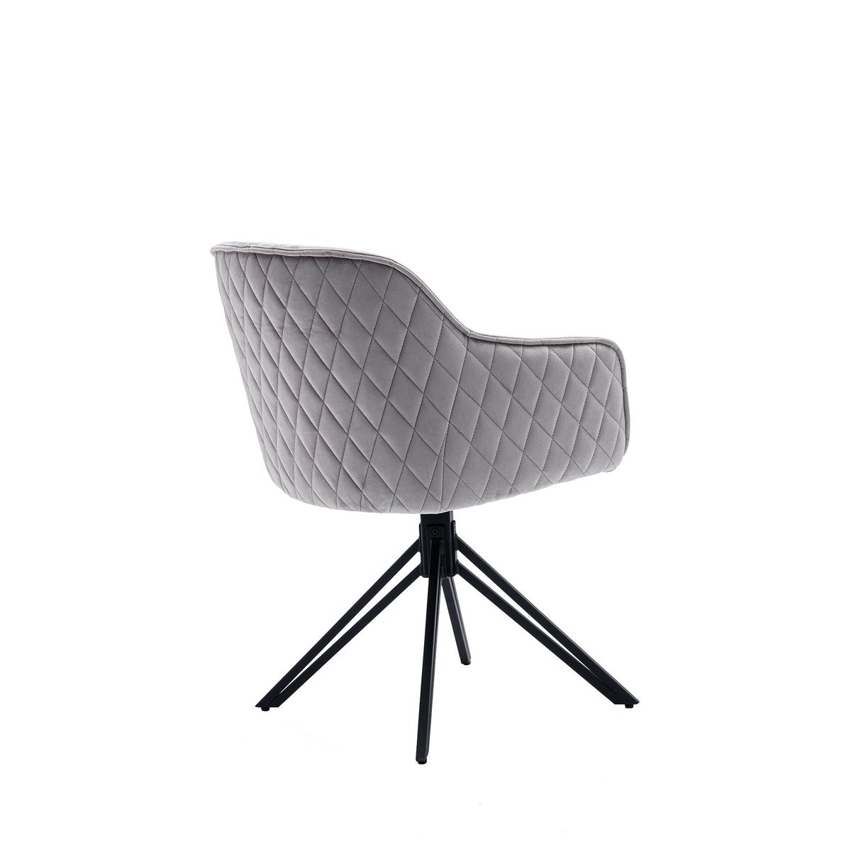 Armchair with honeycomb quilting in light gray