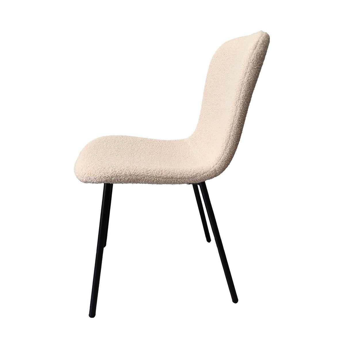Bouclé look chair set of 4 beige