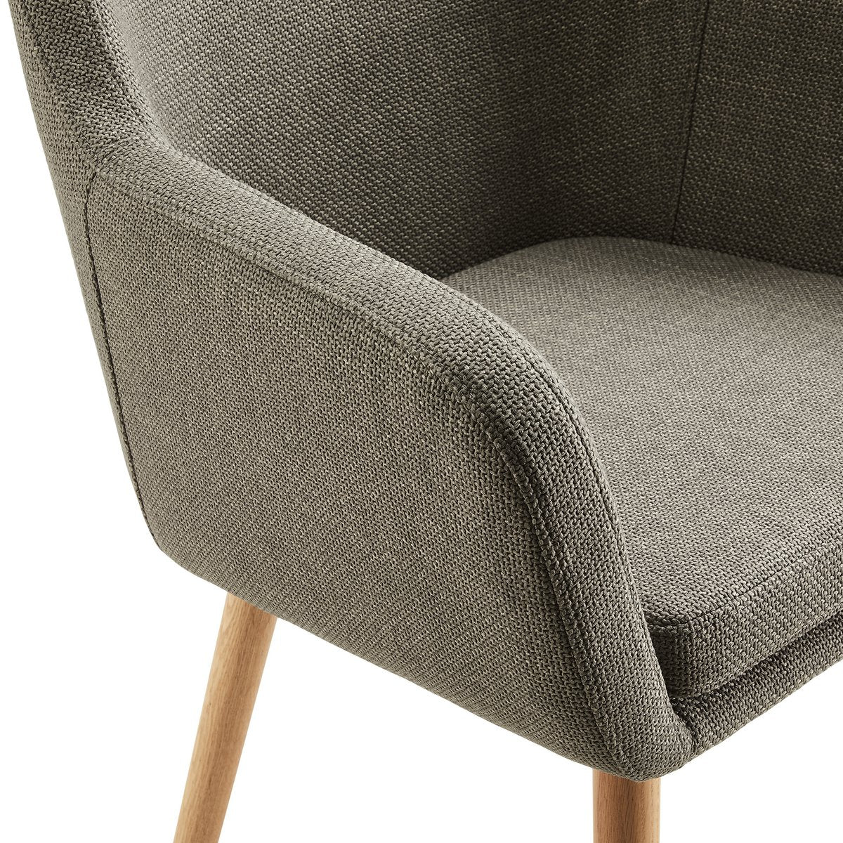 Armchair in brown structural fabric