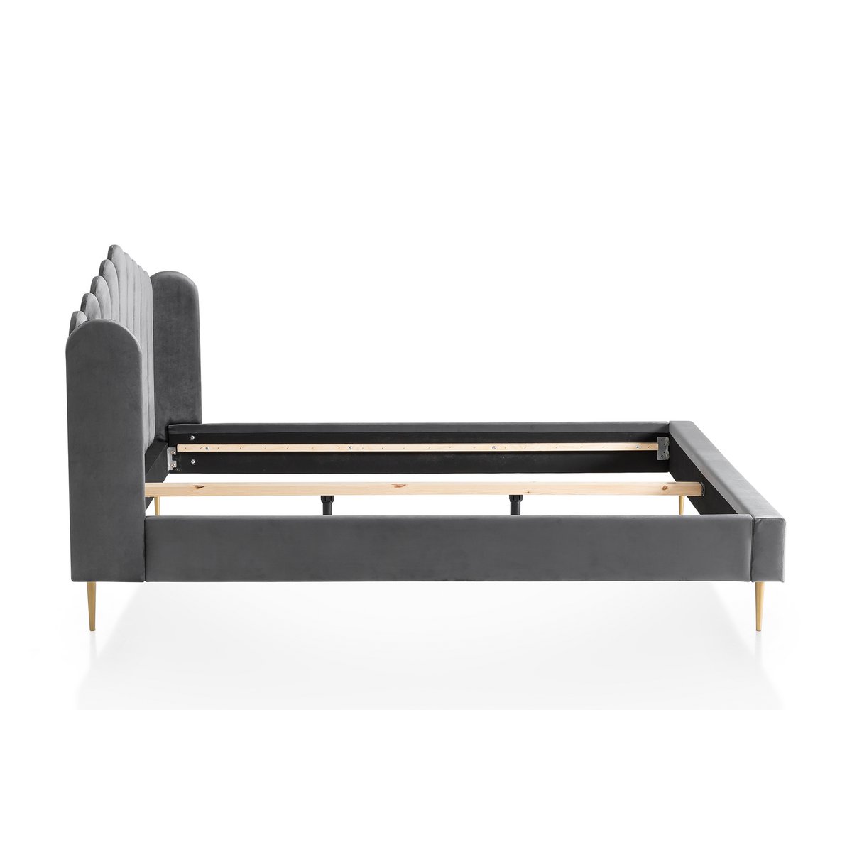 Velvet shell bed 180x200 cm