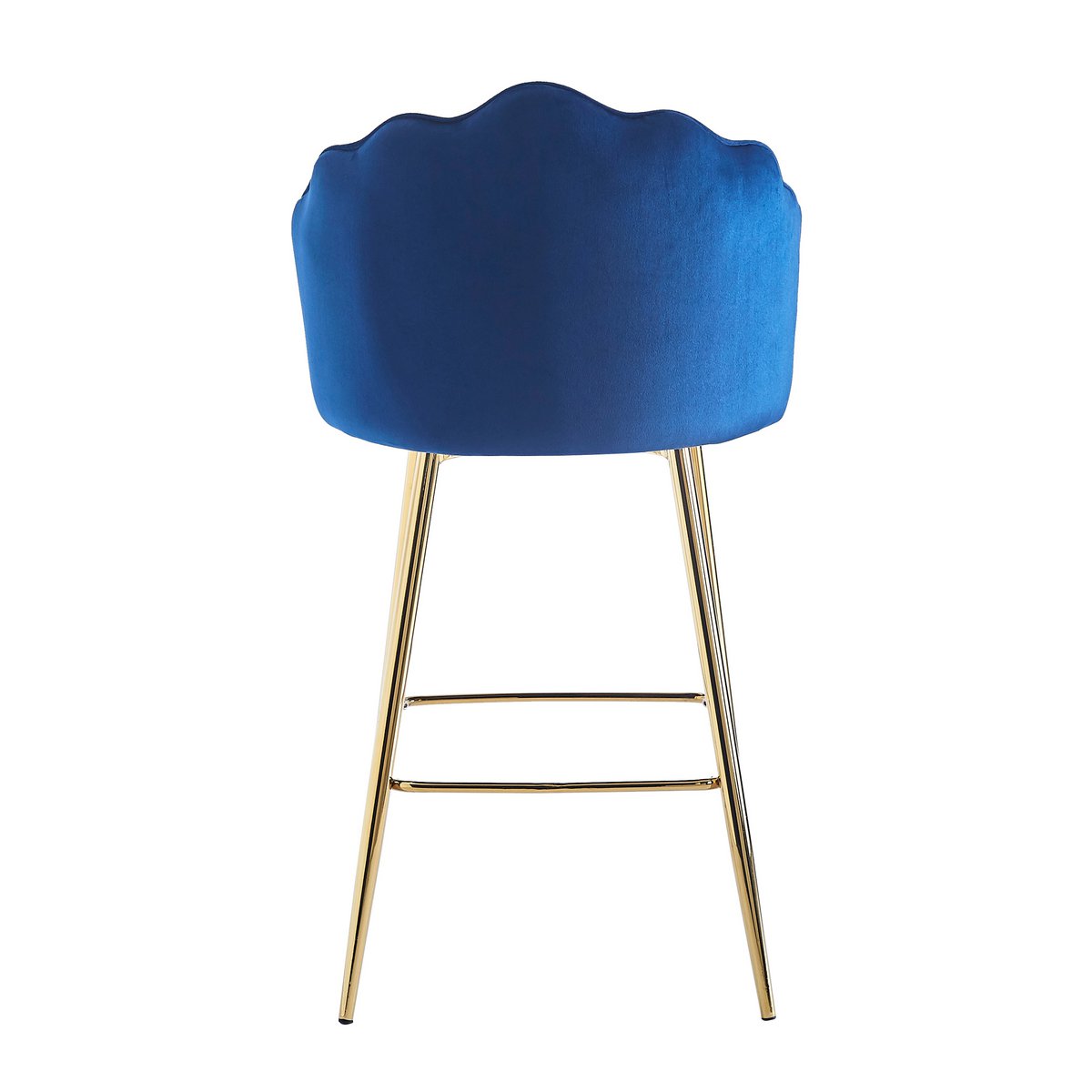 Barhocker Muscheldesign 2er Set aus Samt Dunkelblau