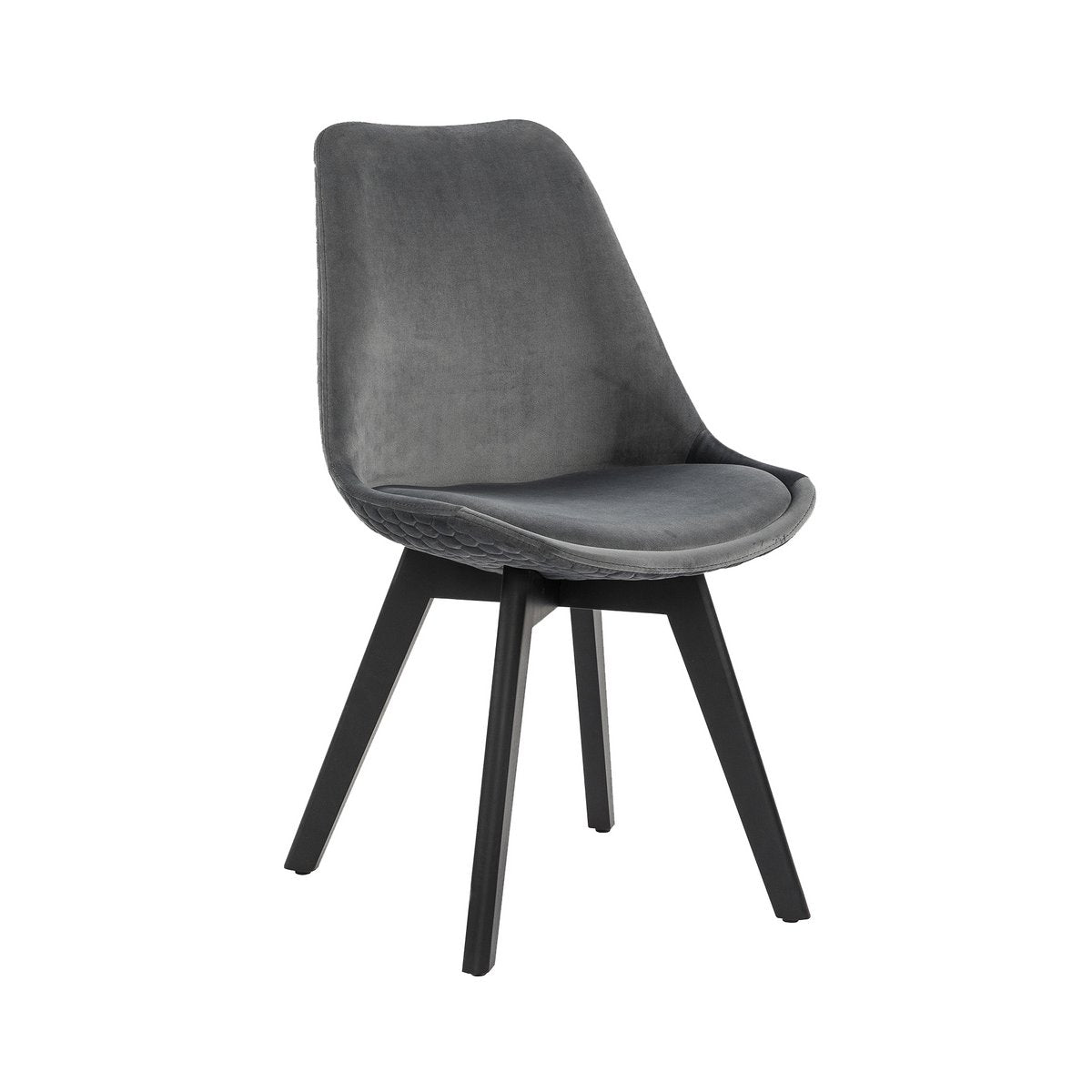 Dining room chair set of 2 gray velvet