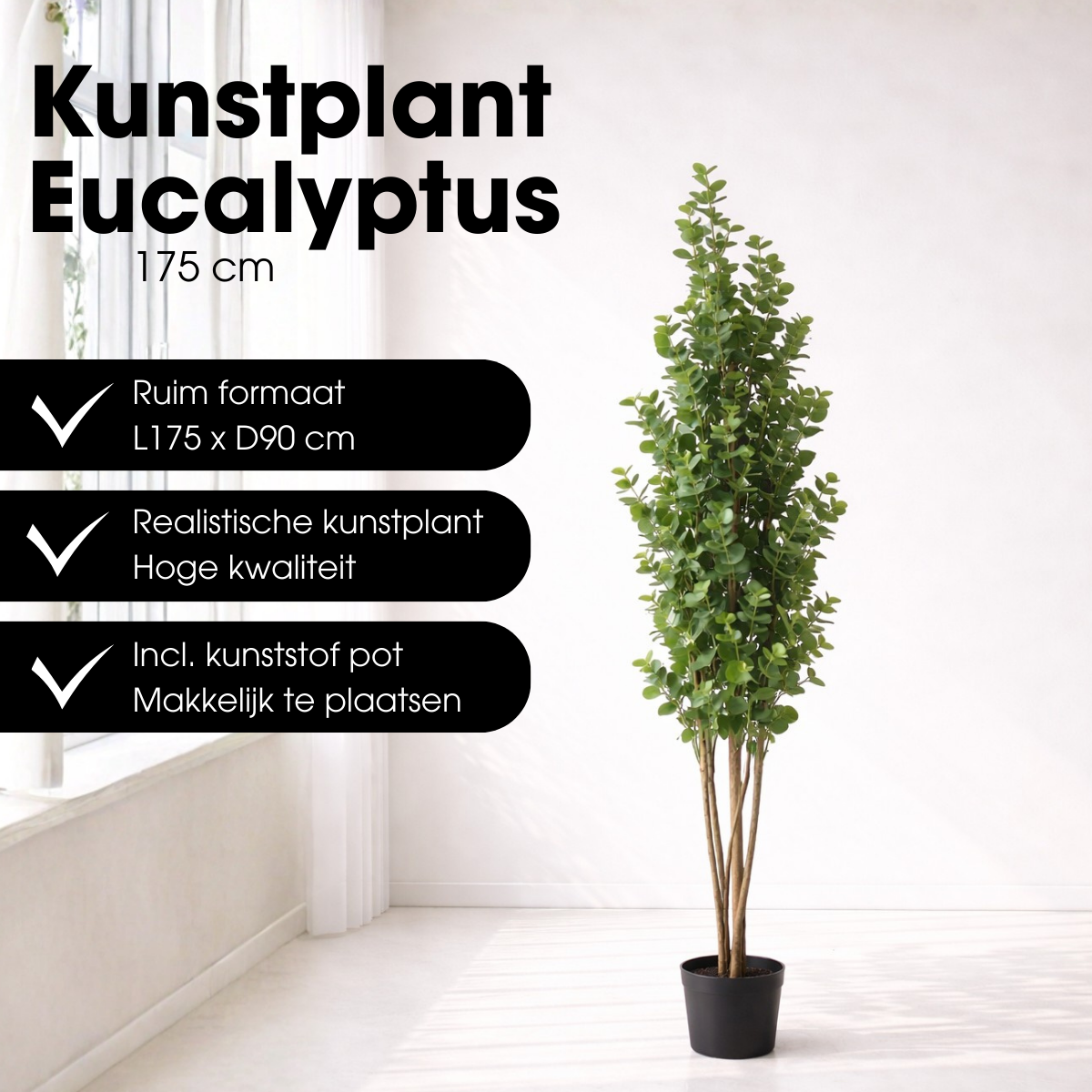 Künstliche Pflanze Eukalyptusbaum Grün