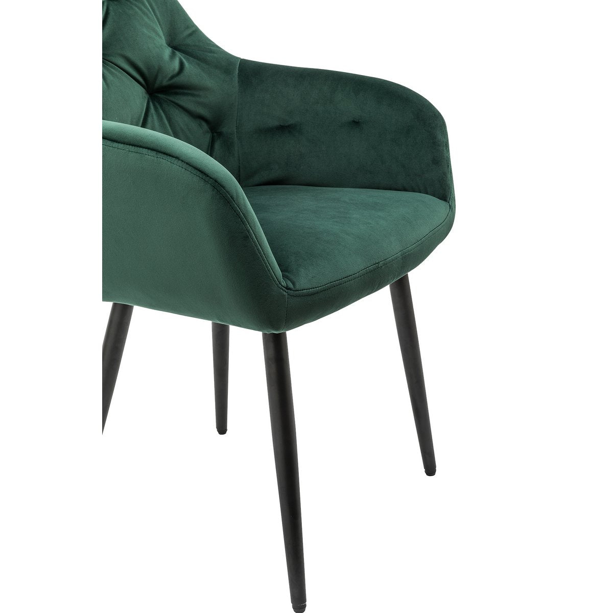 Green velvet armchair