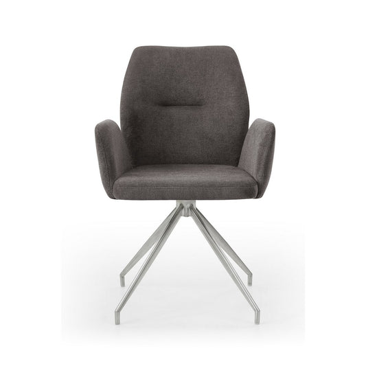 Armchair with 180° rotation function, dark gray, seat with pocket spring core