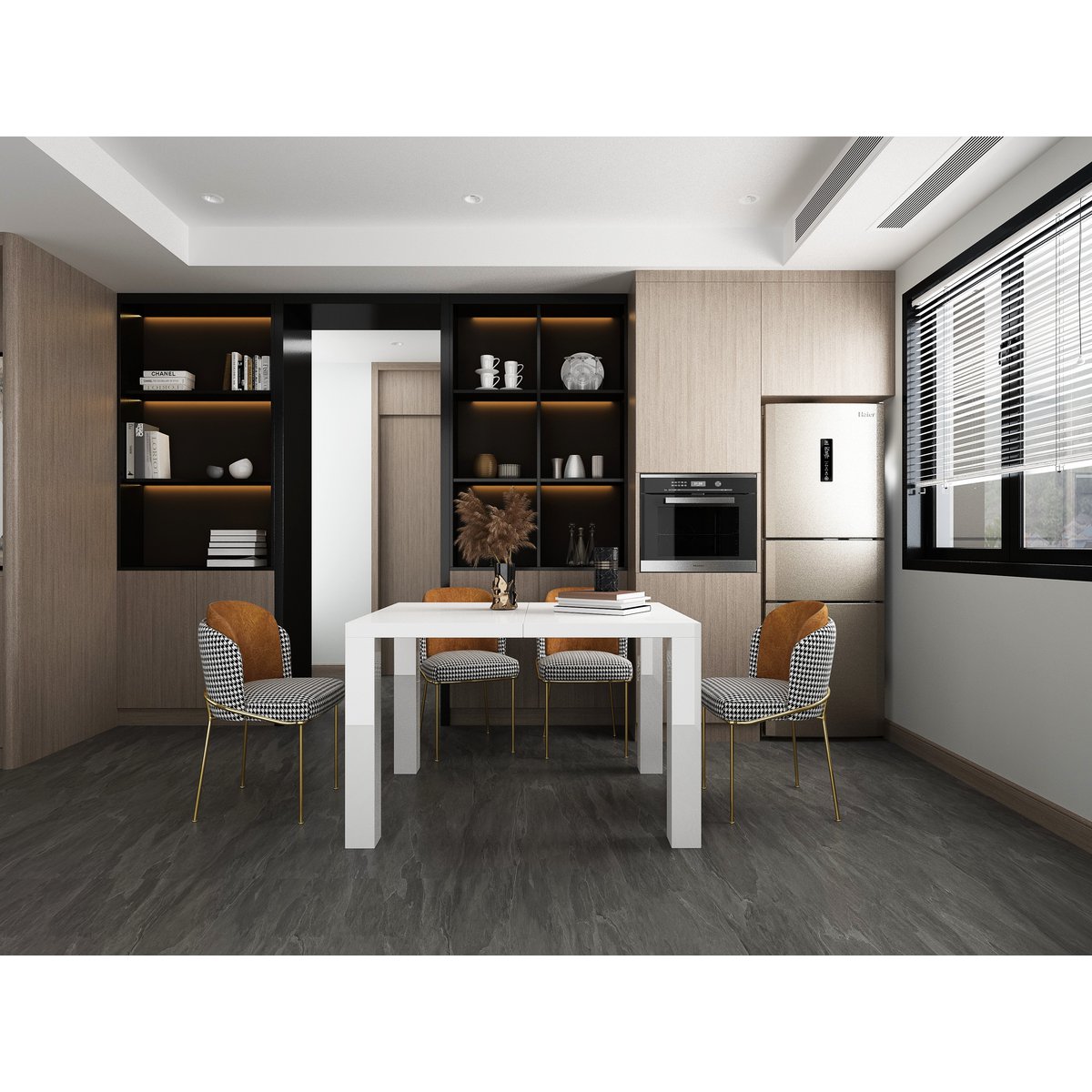 Dining table 120/180/240x80 cm white