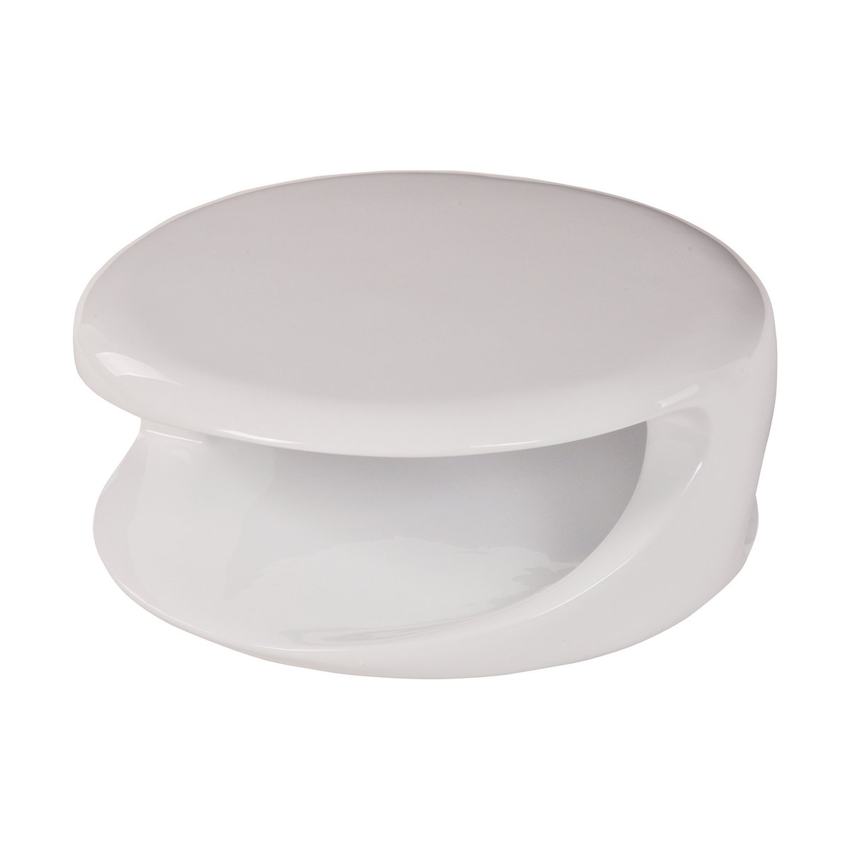 Coffee table 80x80x33 cm white fiberglass