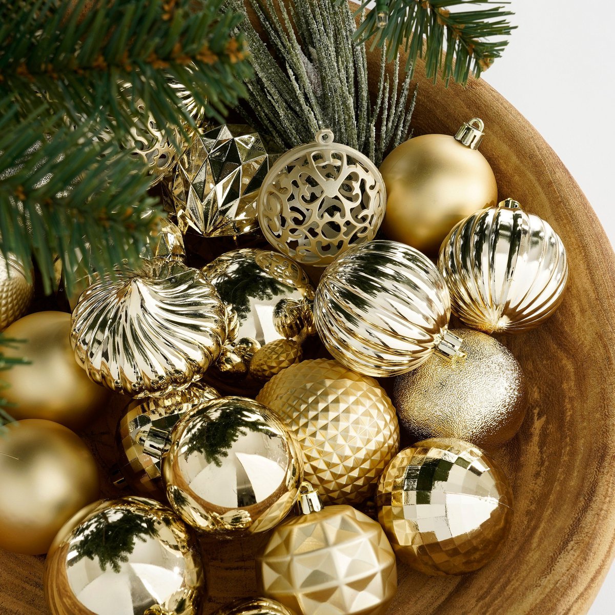 Kerstballen set Unbreakable baubles Champagne