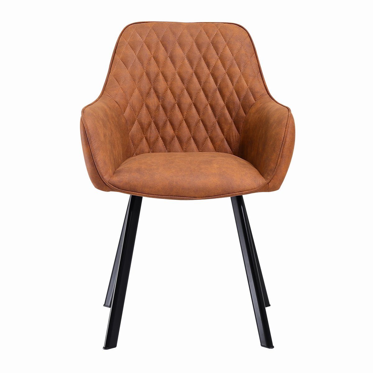 Armchair set of 2 brown microfiber