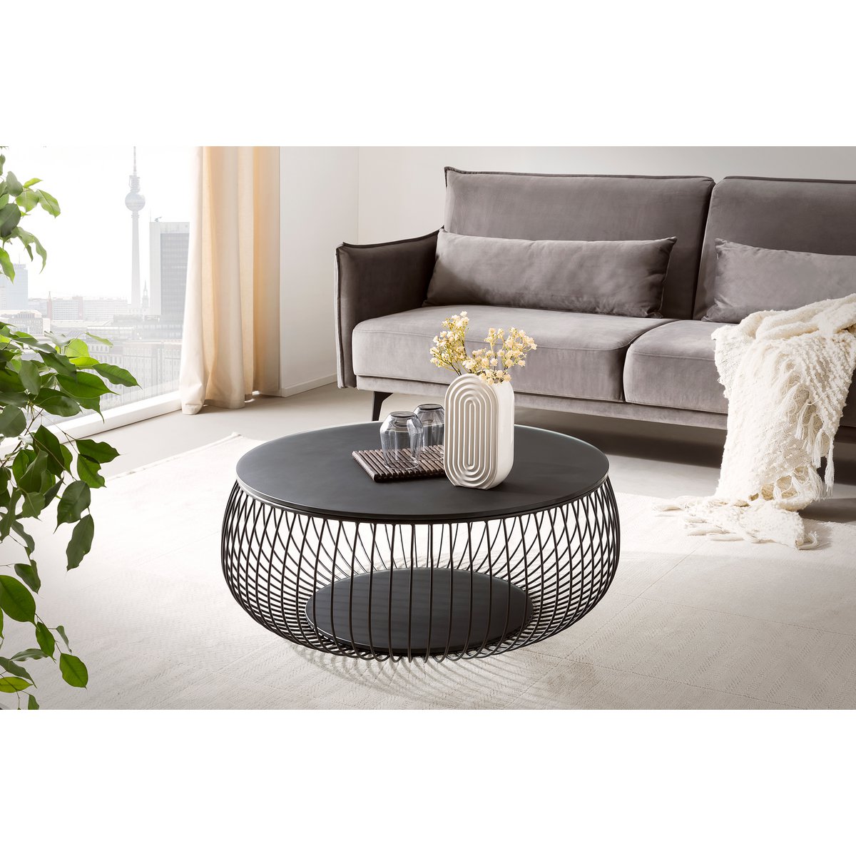 Couchtisch Ø 86 cm Schwarz