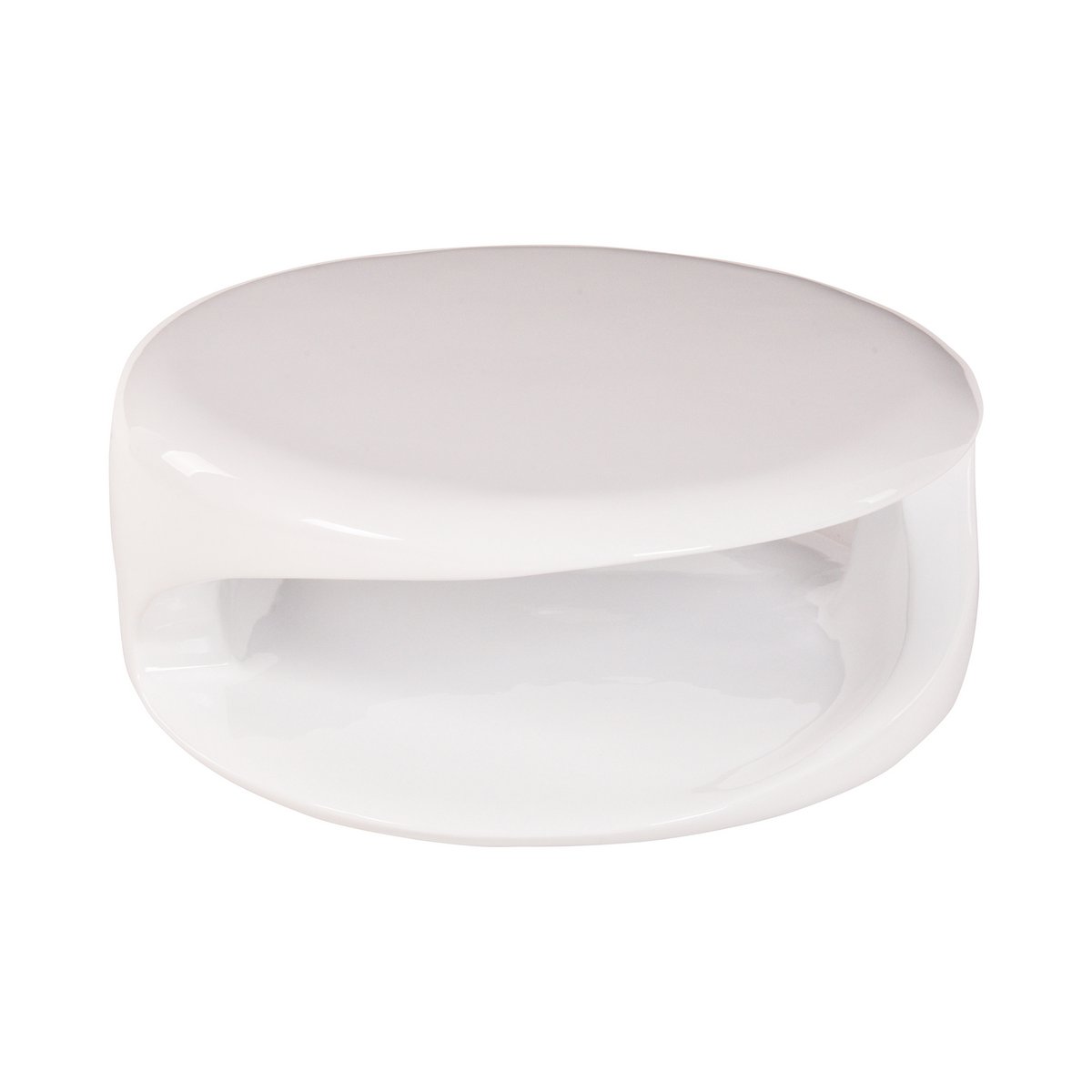 Coffee table 80x80x33 cm white fiberglass