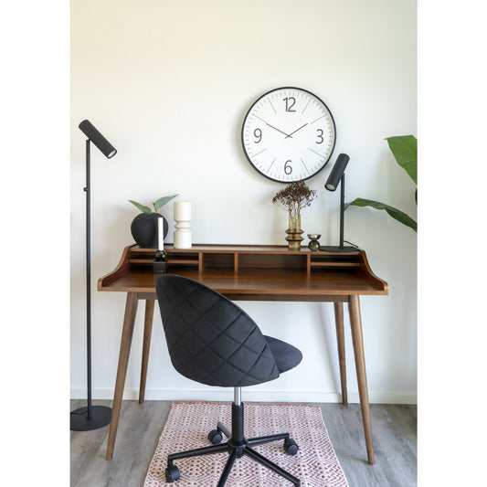 Geneve Bürostuhl – schwarzer Samt, schwarze Beine, 55 x 55 x 73 cm