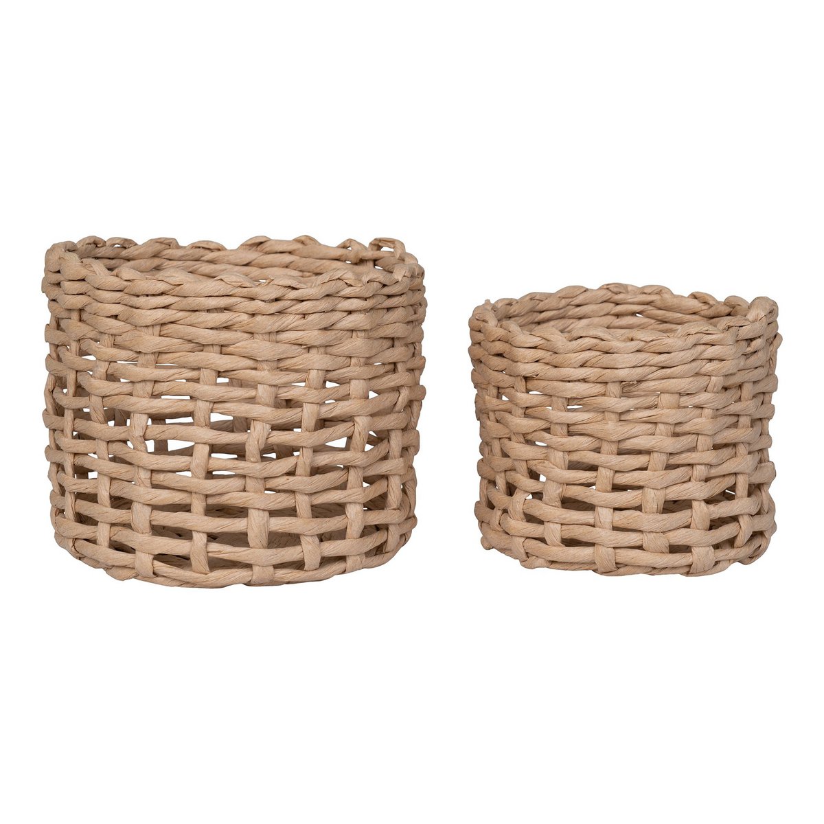 Penela Basket - Korb, Papier, hellbraun, 2er-Set