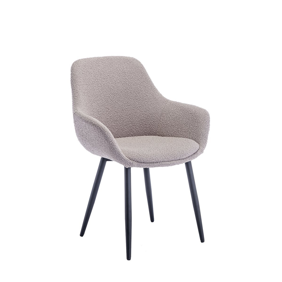 Armchair Bouclé fabric taupe set of 2