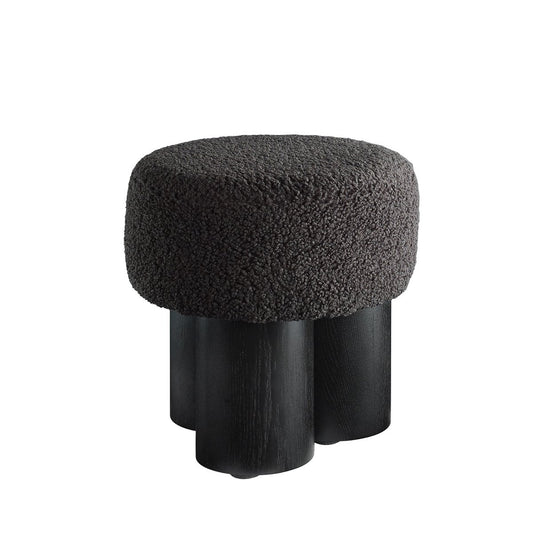 Seat pouf Ø 50 cm black/gray