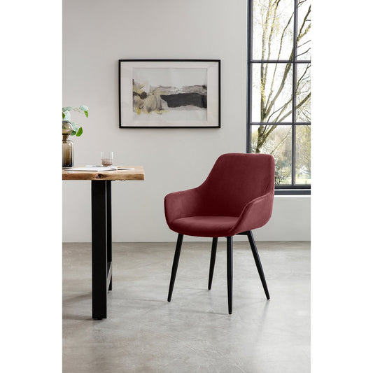Corduroy armchair set of 2, berry