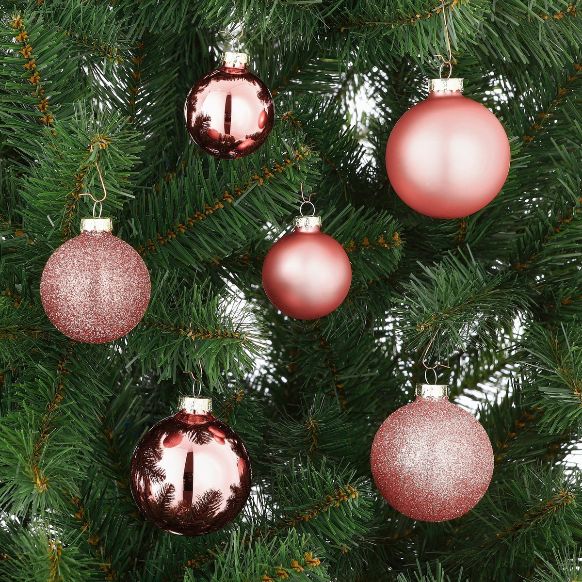 Weihnachtskugel-Set Glaskugeln Rosa