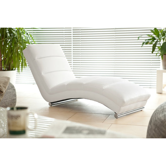 Relaxation lounger white imitation leather look