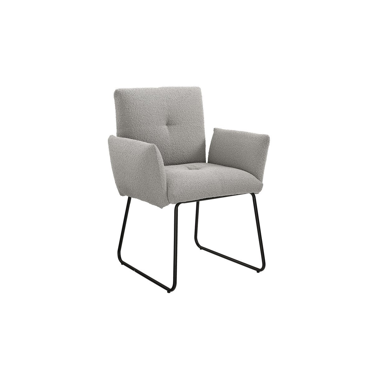 Armchair Bouclé fabric light gray