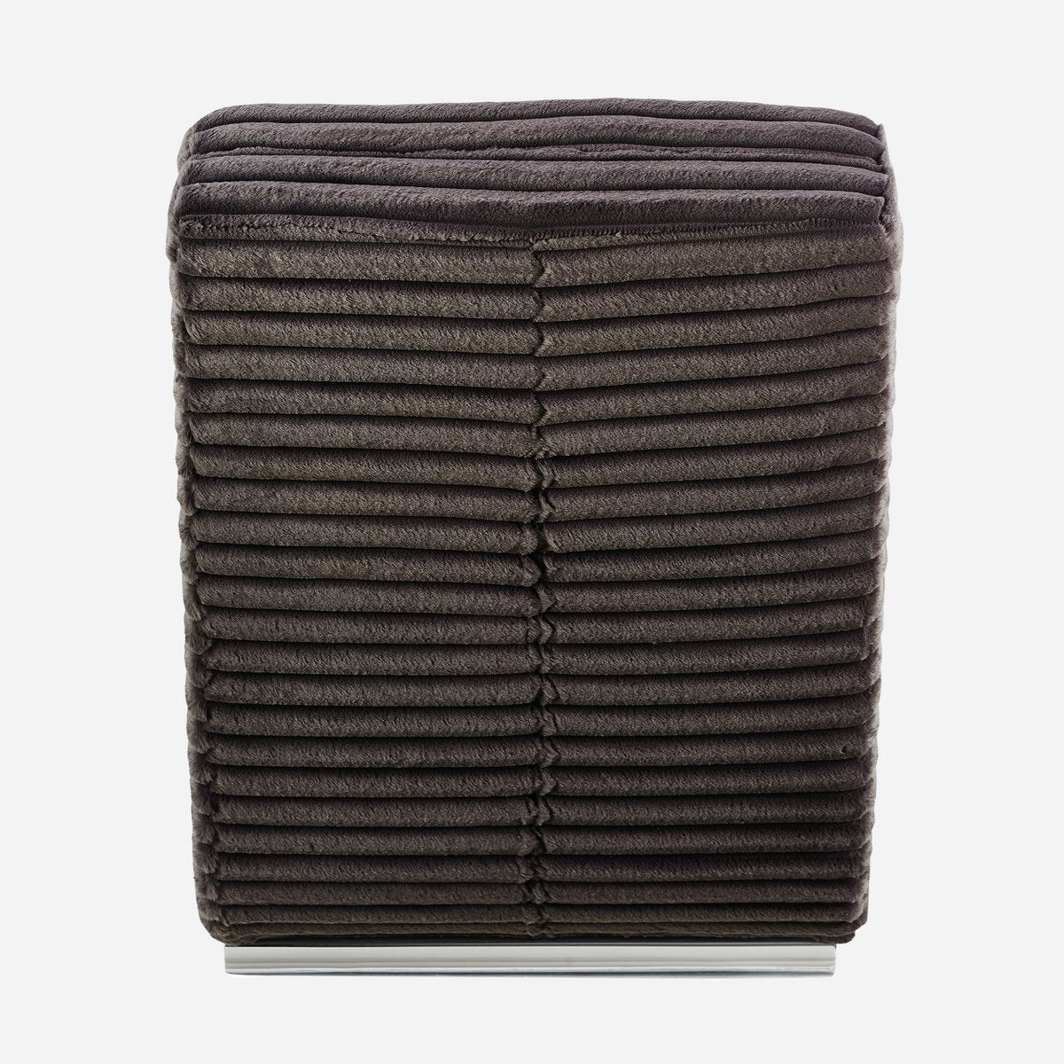 Chaiselongue Plüsch-Cord Schwarz