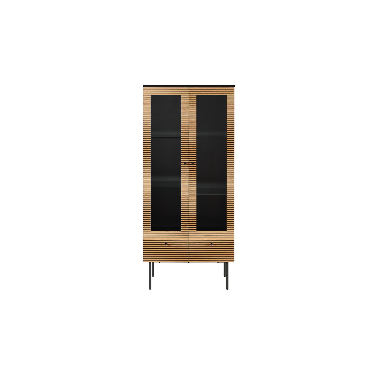 Vitrine 2-türig Eiche Echtholzfurnier